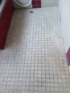 浴室の汚れた床面